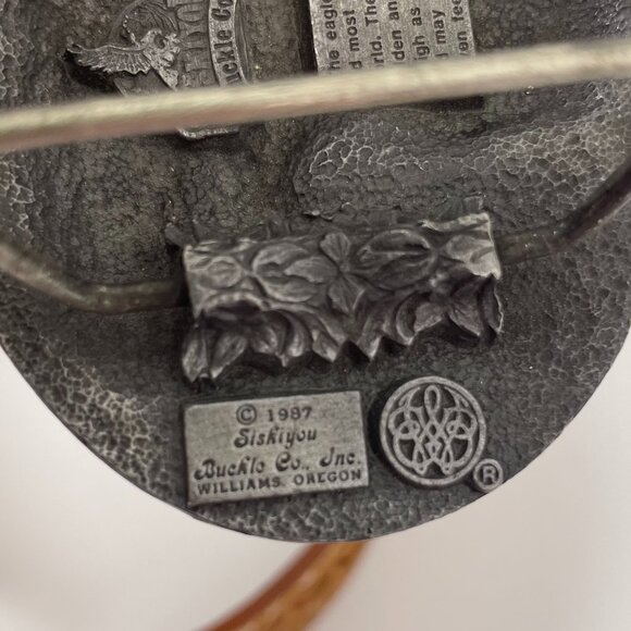 Vintage Siskiyou Buckle Co Belt Buckle Cast Metal 1987 Copyright Eagle - Picture 4 of 13